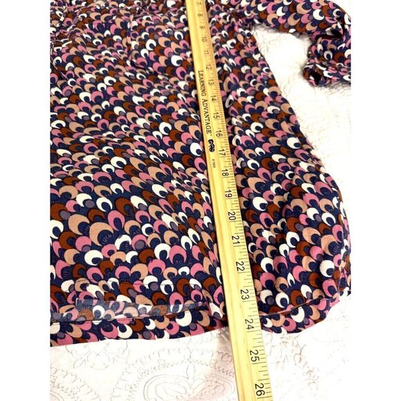 Boden Multicolor 3/4 Sleeve Notch Collar Top w/ Mod Design EUC Size US 2 UK 6 - Picture 8 of 9
